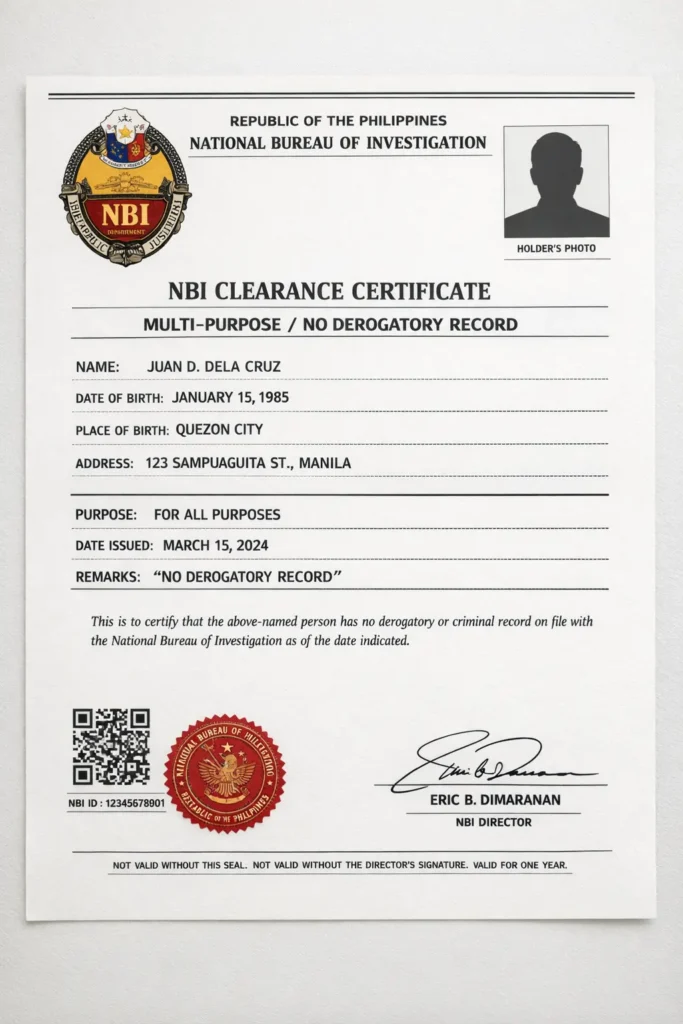 WHITE NBI CLEARANCE