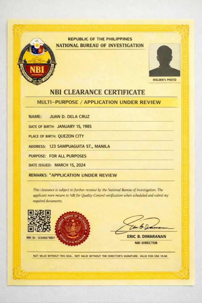 YELLOW NBI CLEARANCE